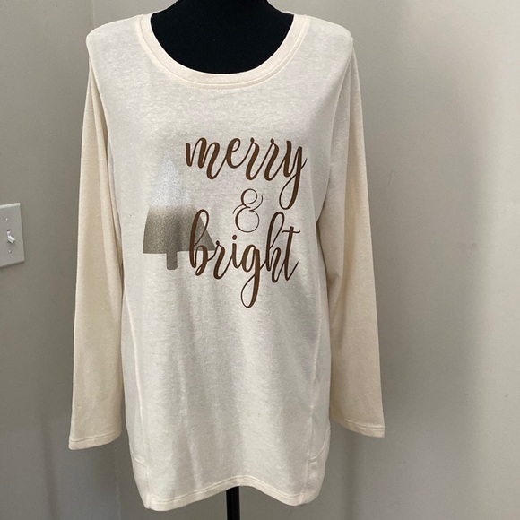 Style & Co. long Sleeve Holiday Top. Size Medium. - Picture 3 of 13